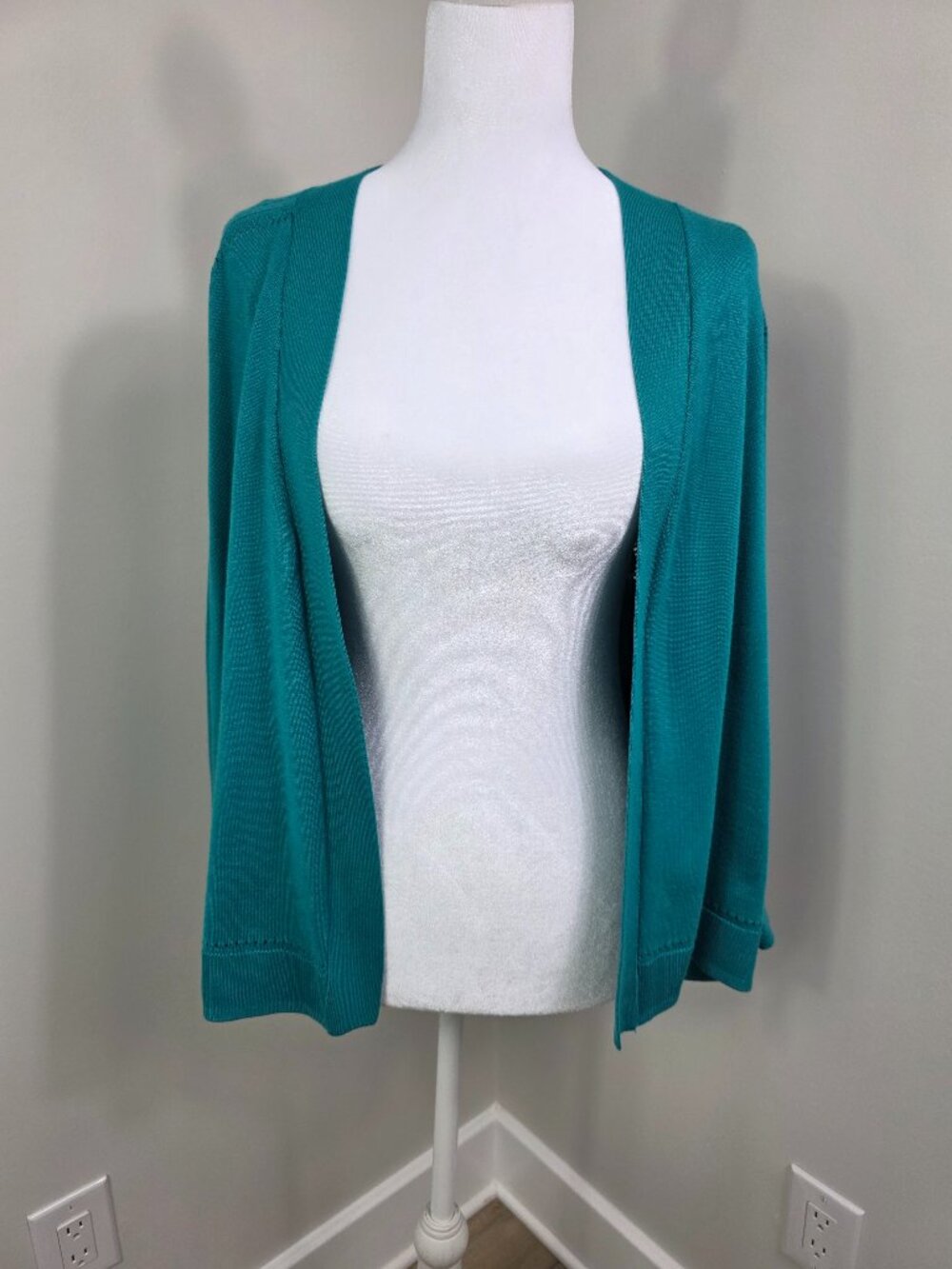 Lane Bryant Cardigan Size 14/16 Plus Size Open-Front Deep Teal Casual NEW